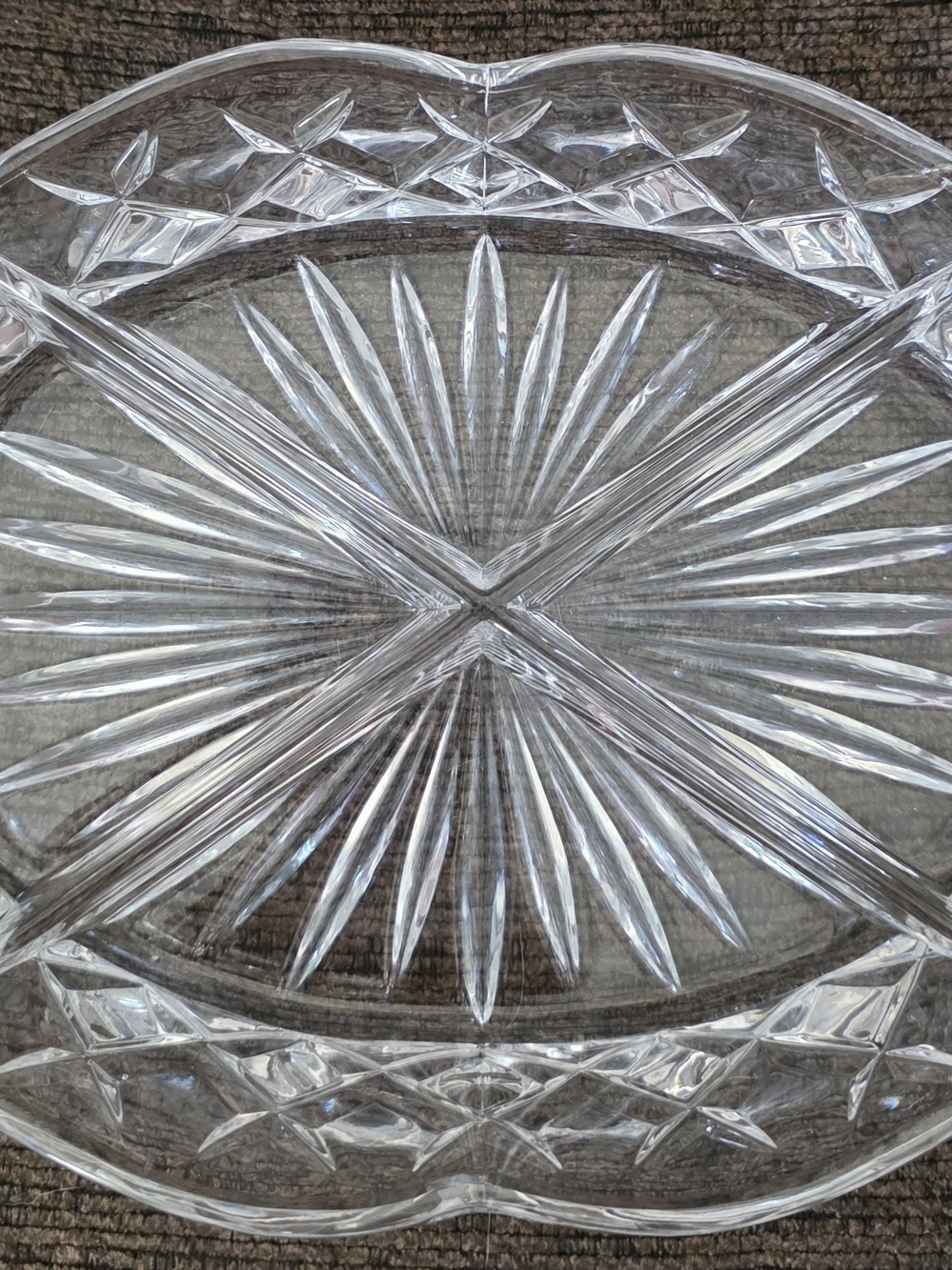 Gorham Clear Cut Glass Serving Platter